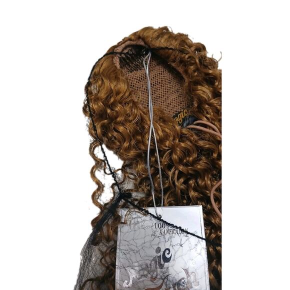 Ponytail Extension Magic Touch 13" Golden Brown Tight Waves Curly Prom Holiday - Picture 8 of 11